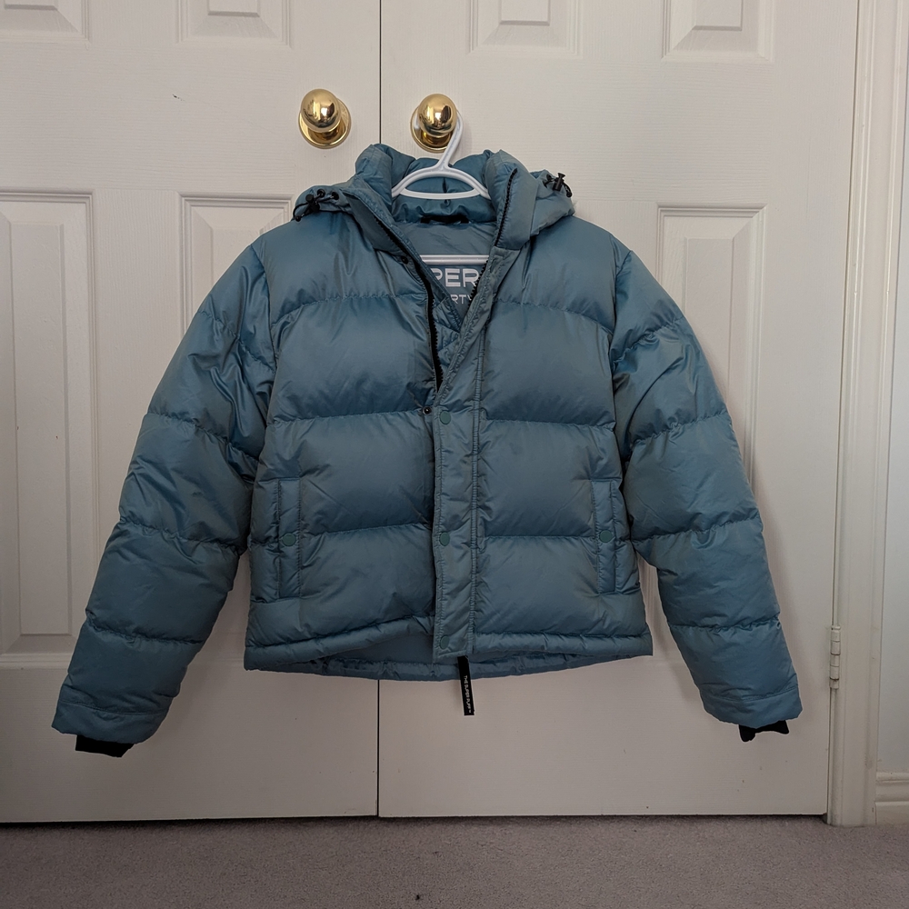 Aritzia TNA Blue Super Puff Jacket